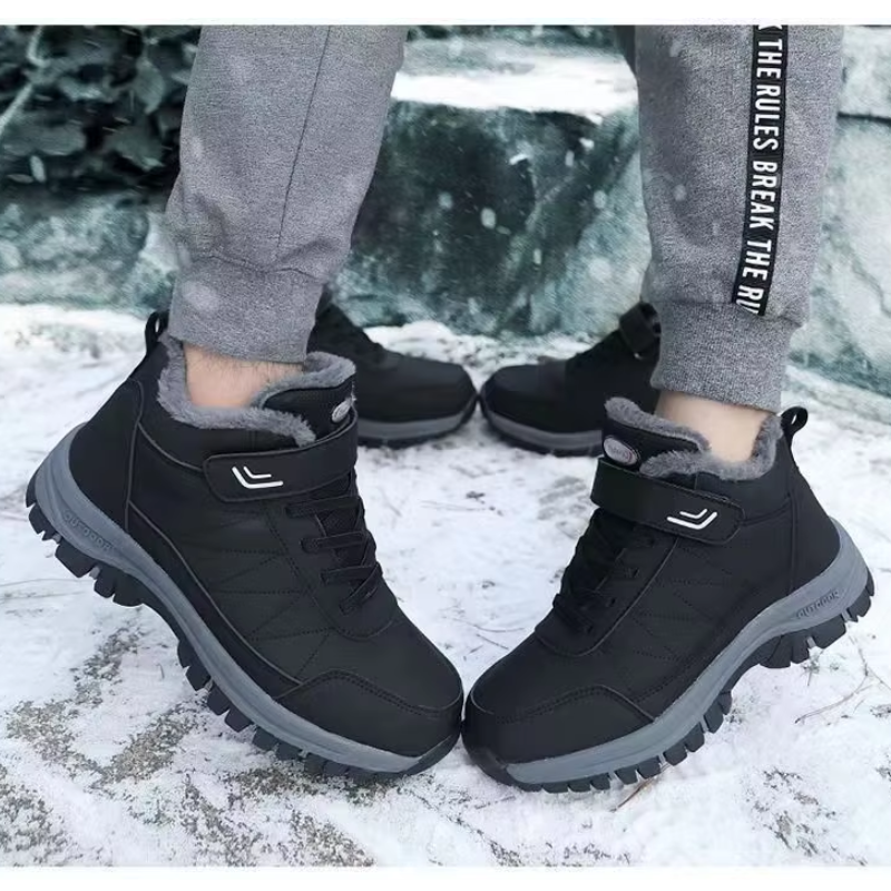 Men's Casual Double Closure Fur Line Winter Boots | Ideal for Winter