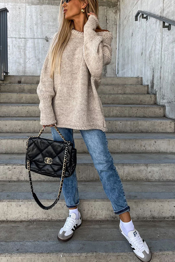 Women's Loose Wide Neck Cashmere Jumper | Ideal for Winter