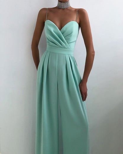 Women's Elegant Spaghetti Strap Wide Leg Jumpsuit | Ideal for Summer