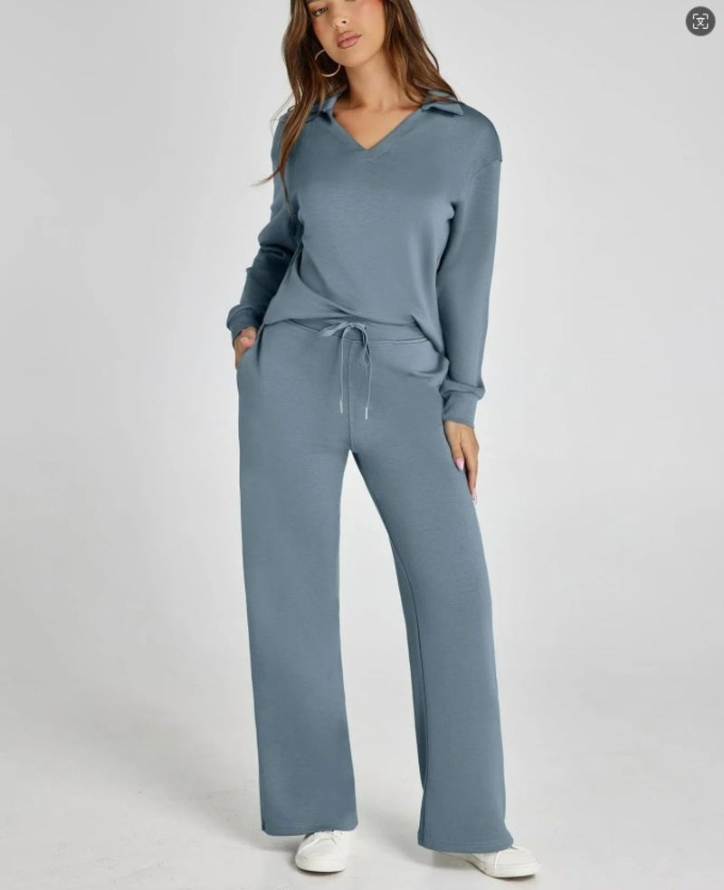 Chanel - Women's Elegant Cropped Long Sleeve Trouser Co-Ord Set with Wide Leg Pants | Ideal for Spring/Summer