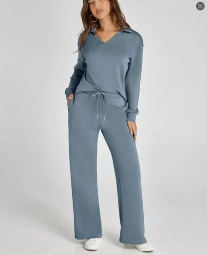 Chanel - Women's Elegant Cropped Long Sleeve Trouser Co-Ord Set with Wide Leg Pants | Ideal for Spring/Summer