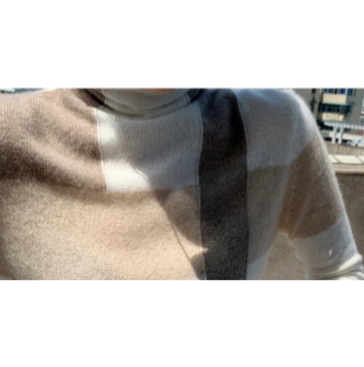 Women's Elegant Slim Fit Checked Knitted Turtleneck Jumper | Ideal for Winter