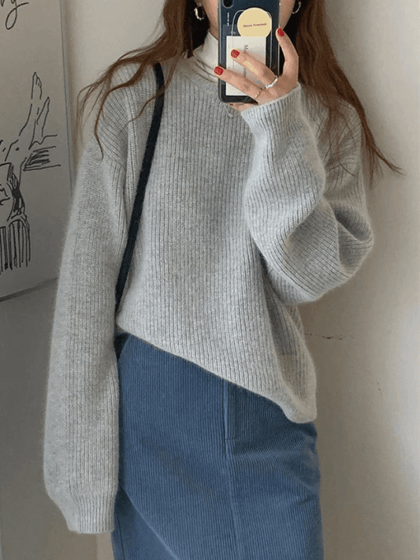 Women's Casual Wide Neck Knit Jumper | Ideal for winter