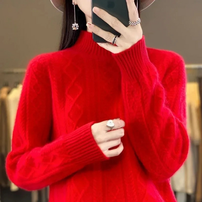 Stylish Cable Knit Turtleneck Jumper for Women | Ideal for winter