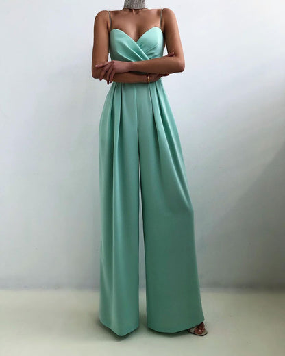 Women's Elegant Spaghetti Strap Wide Leg Jumpsuit | Ideal for Summer