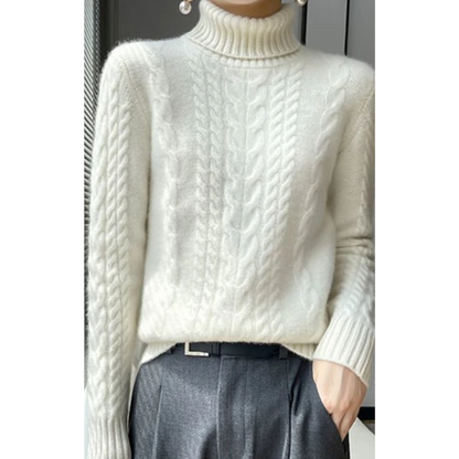 Women's Warm Knitted Cord-Point Cashmere Jumper for Women | Ideal for Winter