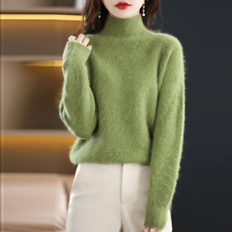 Women's Elegant Hollow Print Turtleneck Knitted Jumper for Women | Ideal for Winter