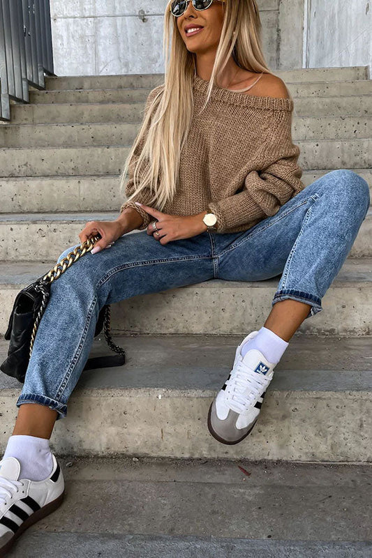 Women's Loose Wide Neck Cashmere Jumper | Ideal for Winter