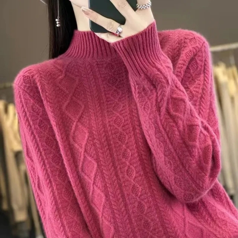 Stylish Cable Knit Turtleneck Jumper for Women | Ideal for winter