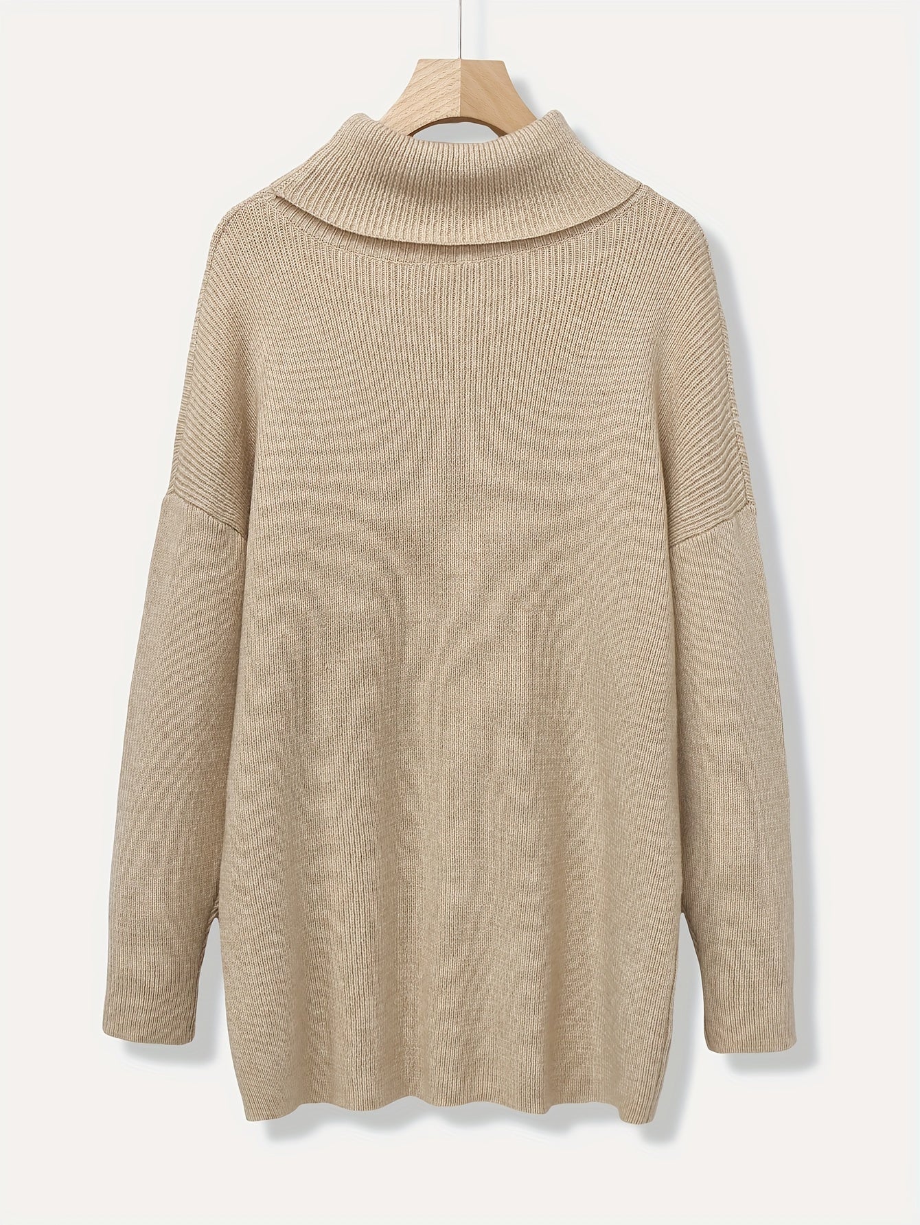 Women's Luxurious Oversized Solid Colour Turtleneck Jumper | Ideal for Winter