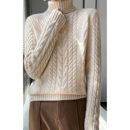 Women's Warm Knitted Cord-Point Cashmere Jumper for Women | Ideal for Winter