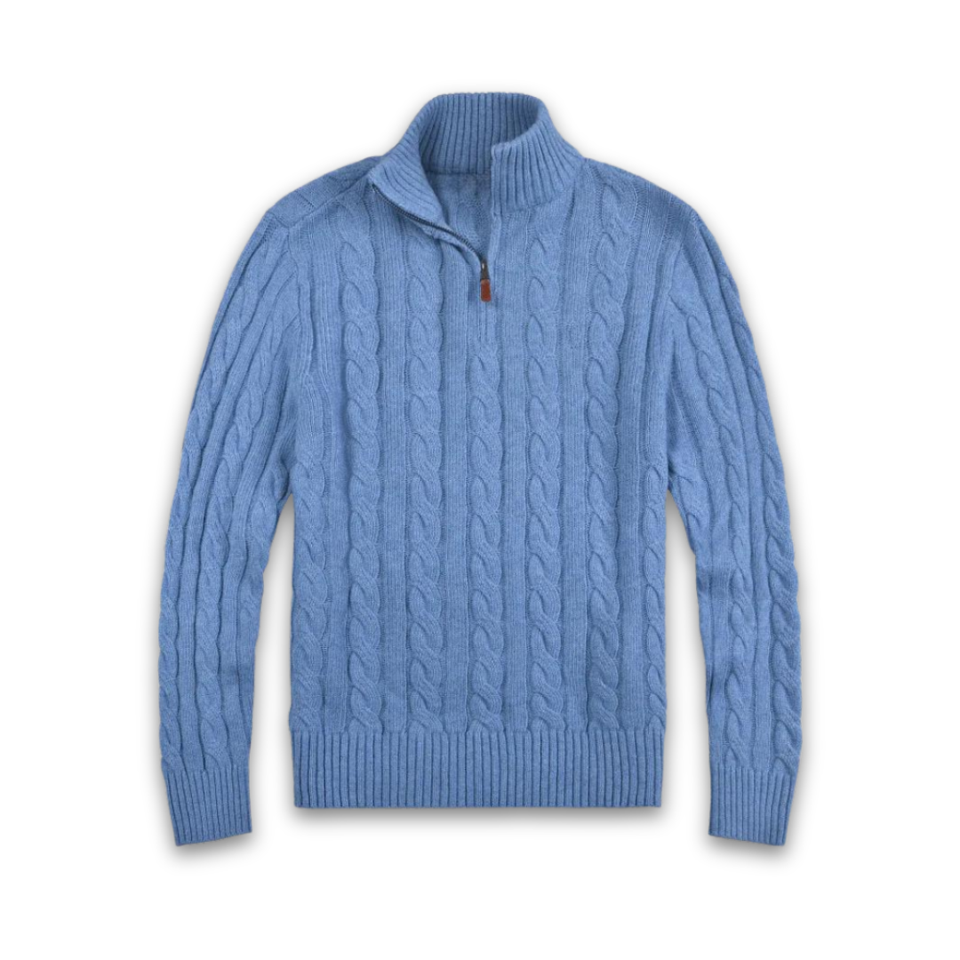 Men's Casual Turtlneck Cable Knitted Jumper | Ideal for Winter