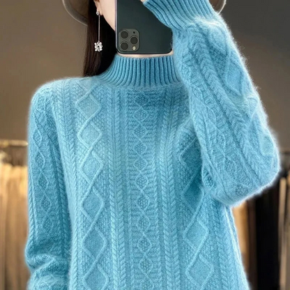 Stylish Cable Knit Turtleneck Jumper for Women | Ideal for winter