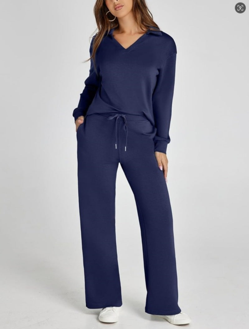 Chanel - Women's Elegant Cropped Long Sleeve Trouser Co-Ord Set with Wide Leg Pants | Ideal for Spring/Summer