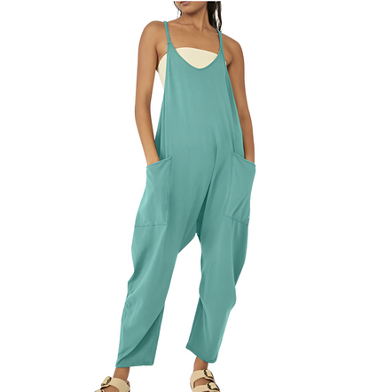 Women's Chic Sleeveless V-neck Jumpsuit with Pockets | Ideal for Summer