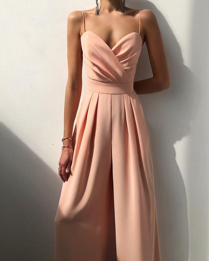 Women's Elegant Spaghetti Strap Wide Leg Jumpsuit | Ideal for Summer