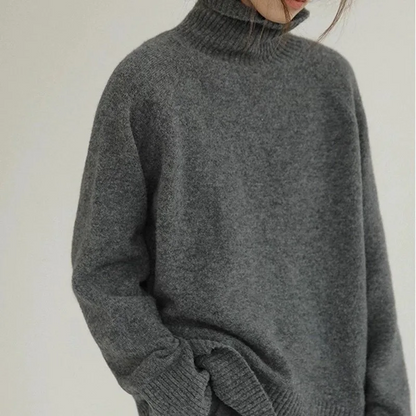 Women's Soft Oversized Turtleneck Knitted Jumper | Ideal for Winter