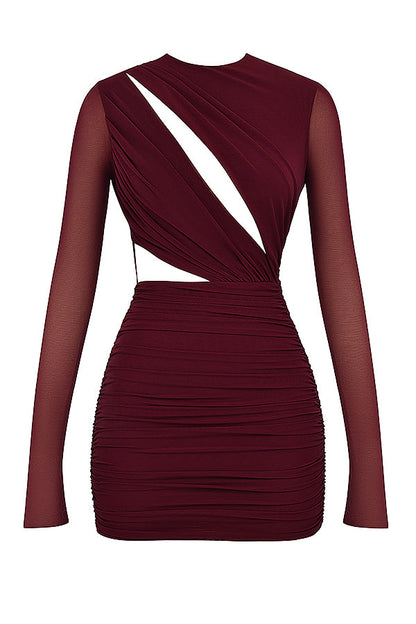 Women's Chic Body-Hugging Mini Dress with Cut-Out Design