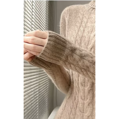 Women's Warm Knitted Cord-Point Cashmere Jumper for Women | Ideal for Winter