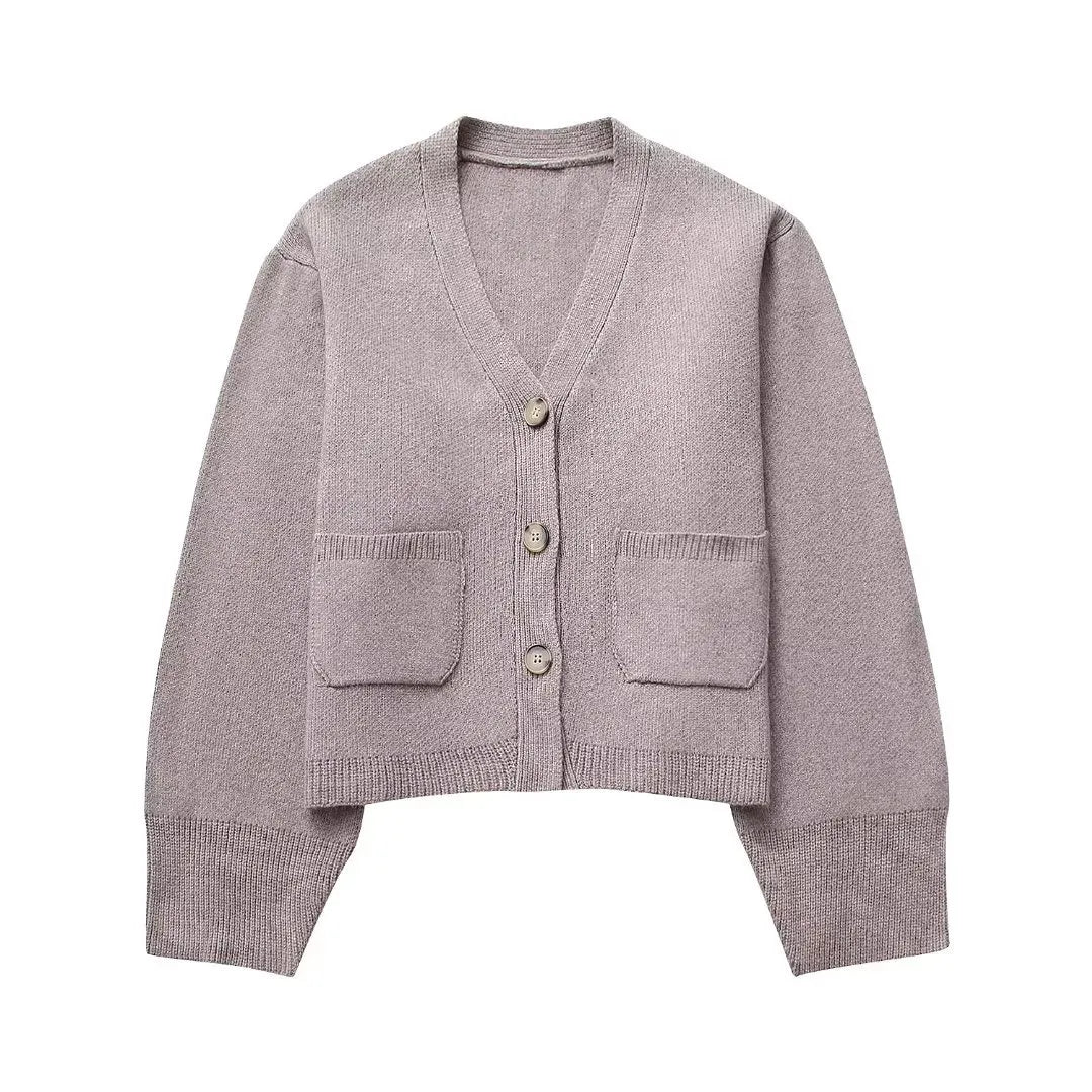 Women's Casual V-neck Knitted Cardigan with Buttons | Ideal for WInter