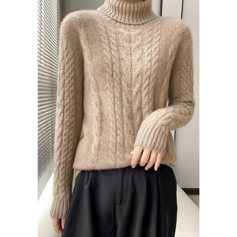 Women's Warm Knitted Cord-Point Cashmere Jumper for Women | Ideal for Winter