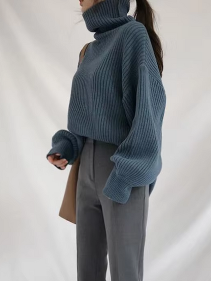 Oversize Thick Lined Turtleneck Jumper for Women |  Ideal for Winter