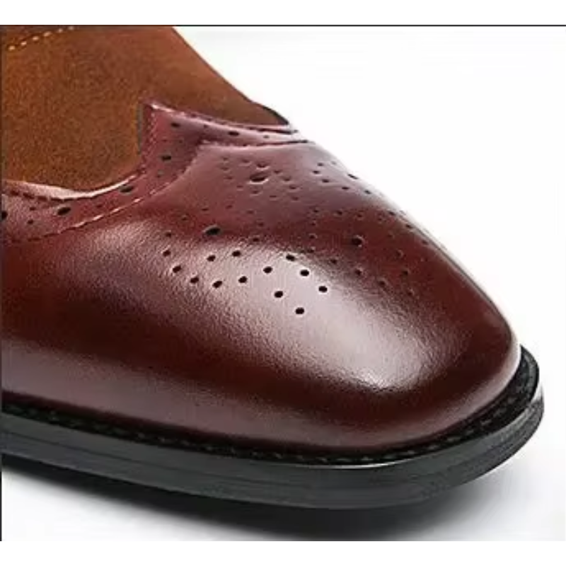 Men's Stylish Vegan Leather Formal Dress Shoes with Wingtip and Brogue Details | Eco-Friendly Materials Ideal for All Seasons