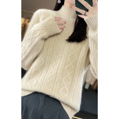 Stylish Cable Knit Turtleneck Jumper for Women | Ideal for winter