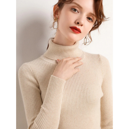 Women's Slim Fit Turtleneck Knitted Jumper | Ideal for Winter