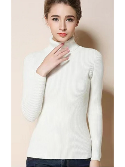 Women's Comfortable Ribbed and Soft Knitted Turtleneck Jumper | Ideal for Winter