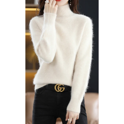 Women's Elegant Hollow Print Turtleneck Knitted Jumper for Women | Ideal for Winter