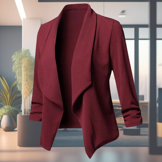 Women's Elegant Solid Color Thin Blazer with Open Front | Perfect for Casual days