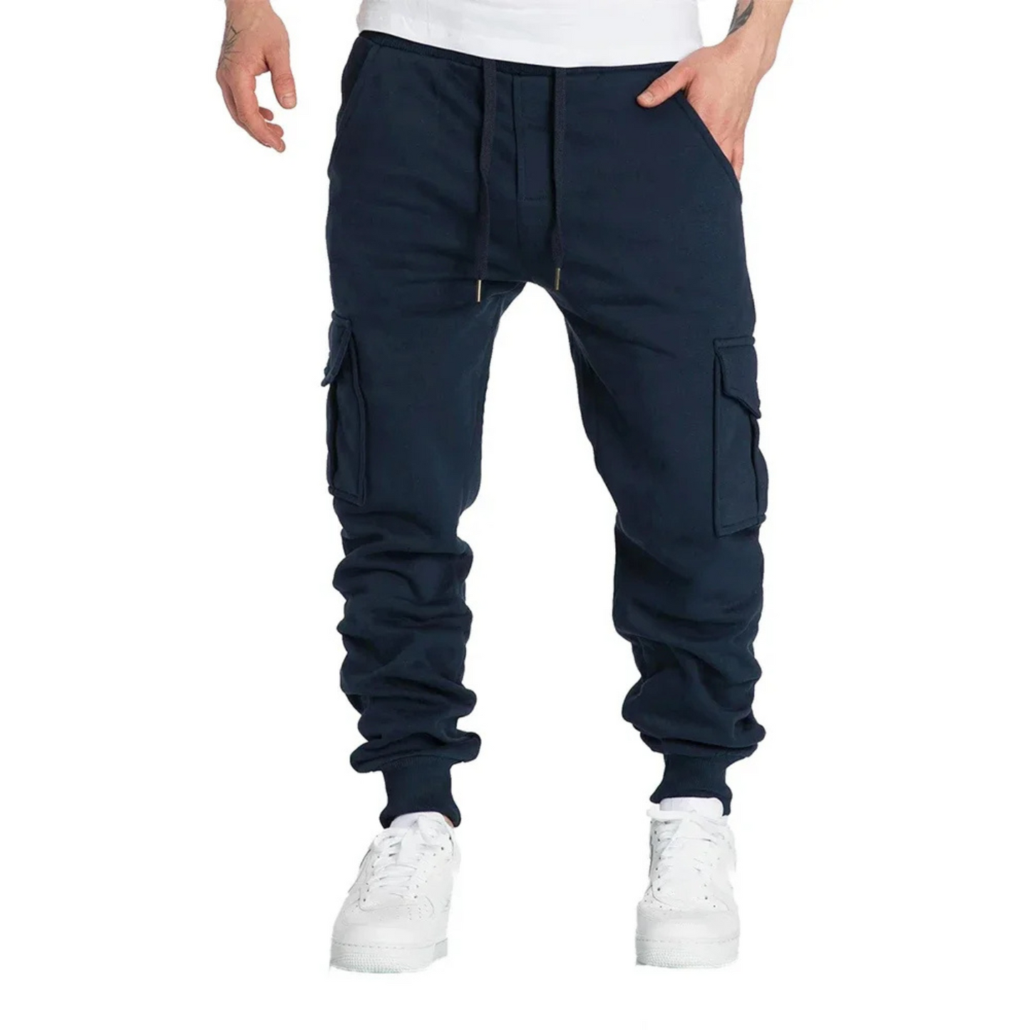 Men's Loose Cotton Cargo Pants with Drawstring Waist | Perfect for Casual Days