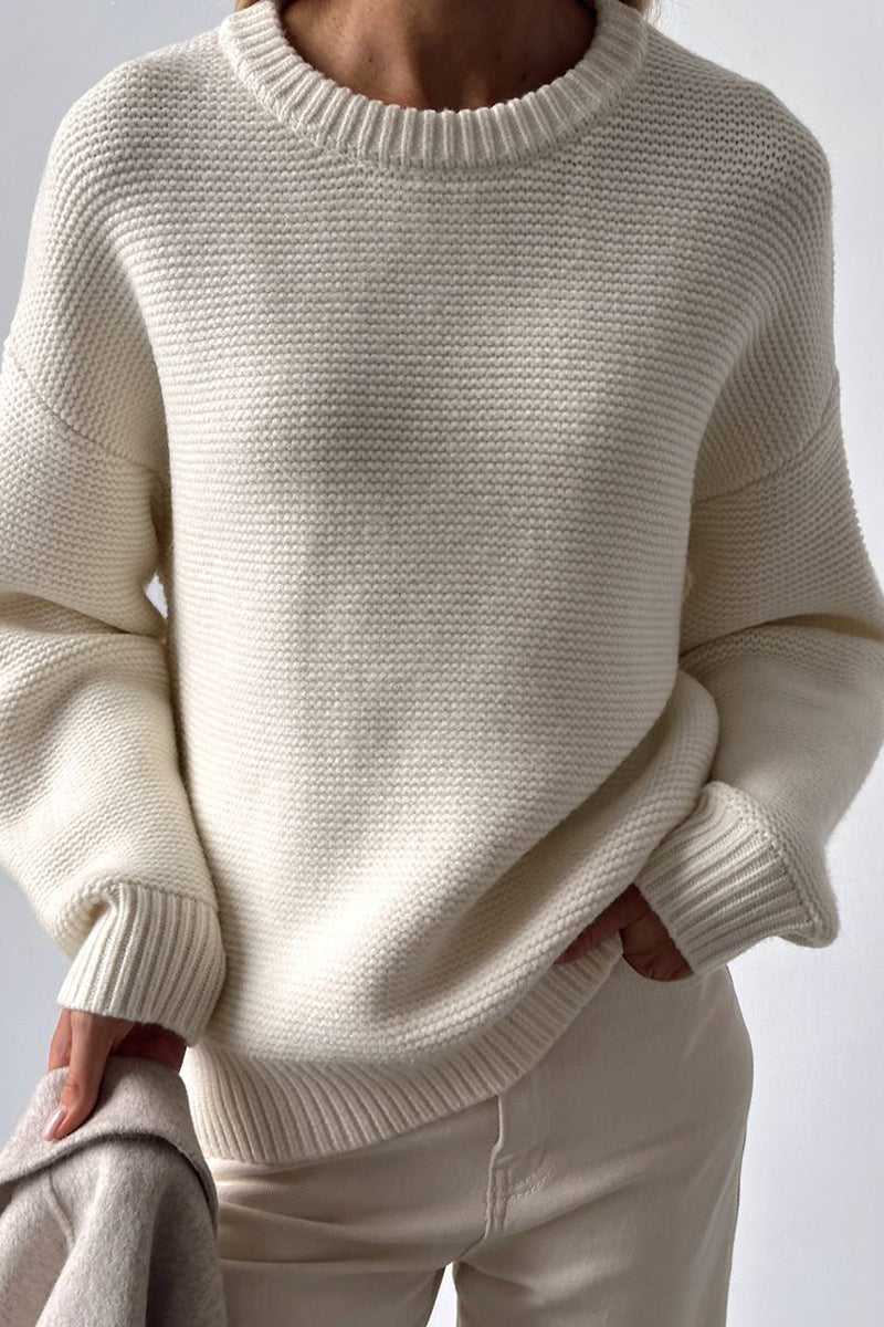Women's Fashionable Plain White Cashmere Jumper | Ideal for winter