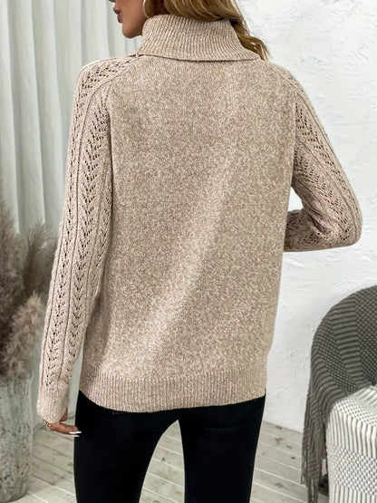 Women's Classic Cable Knit Turtleneck Sweater | Ideal for Autumn/Winter