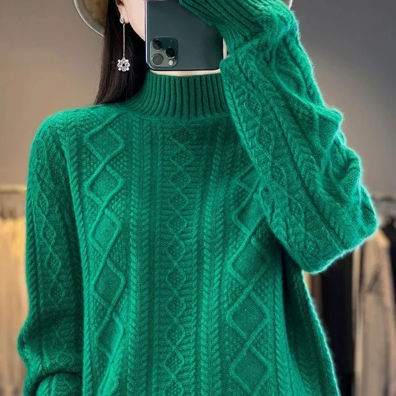 Stylish Cable Knit Turtleneck Jumper for Women | Ideal for winter