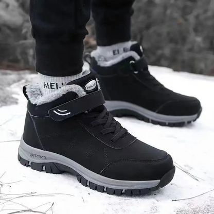 Men's Casual Double Closure Fur Line Winter Boots | Ideal for Winter