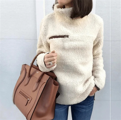 Women's Casual Turtleneck Jumper with Zipper | Ideal for Winter