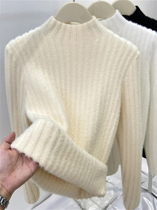 Women's Cozy Lined Wool Knitted Turtleneck Jumper for Women | Ideal for Winter