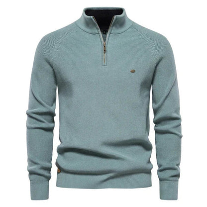 Men's Stylish Knitted Cashmere Quarter Zip Jumper | Ideal for Winter