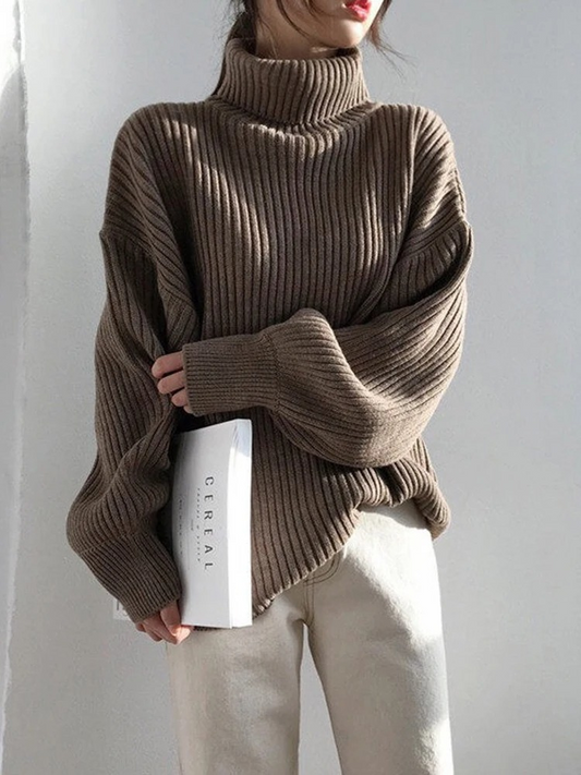 Oversize Thick Lined Turtleneck Jumper for Women |  Ideal for Winter