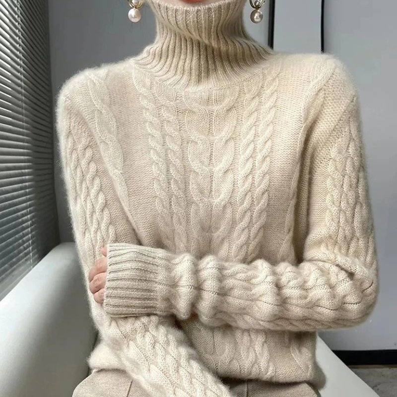 Women's Warm Knitted Cord-Point Cashmere Jumper for Women | Ideal for Winter