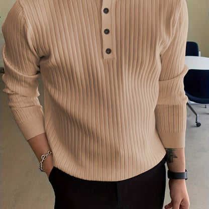 Men's Comfortable Buttoned Knit Jumper | Ideal for Winter
