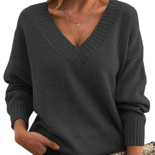 Women's Elegant Chic V-Neck Cashmere Sweater | Perfect for Everyday Wear