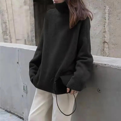 Women's Soft Oversized Turtleneck Knitted Jumper | Ideal for Winter