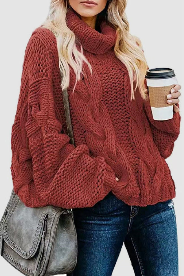 Women's Elegant Knitted Cashmere Turtleneck Jumper in Solid Colour | Ideal for Winter