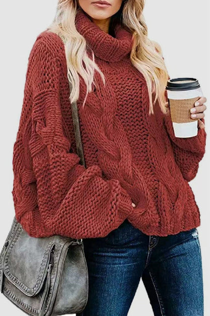 Women's Elegant Knitted Cashmere Turtleneck Jumper in Solid Colour | Ideal for Winter