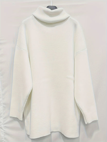 Women's Luxurious Oversized Solid Colour Turtleneck Jumper | Ideal for Winter