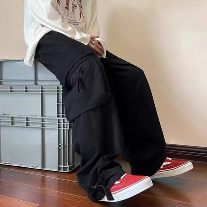 Men's Casual Black Cargo Pants with Baggy Fit | Perfect for Casual Days