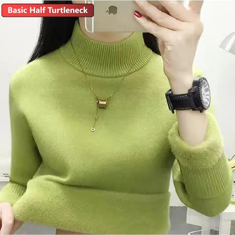 Women's Warm Turtleneck Jumper with Fleece Lining | Ideal for Winter